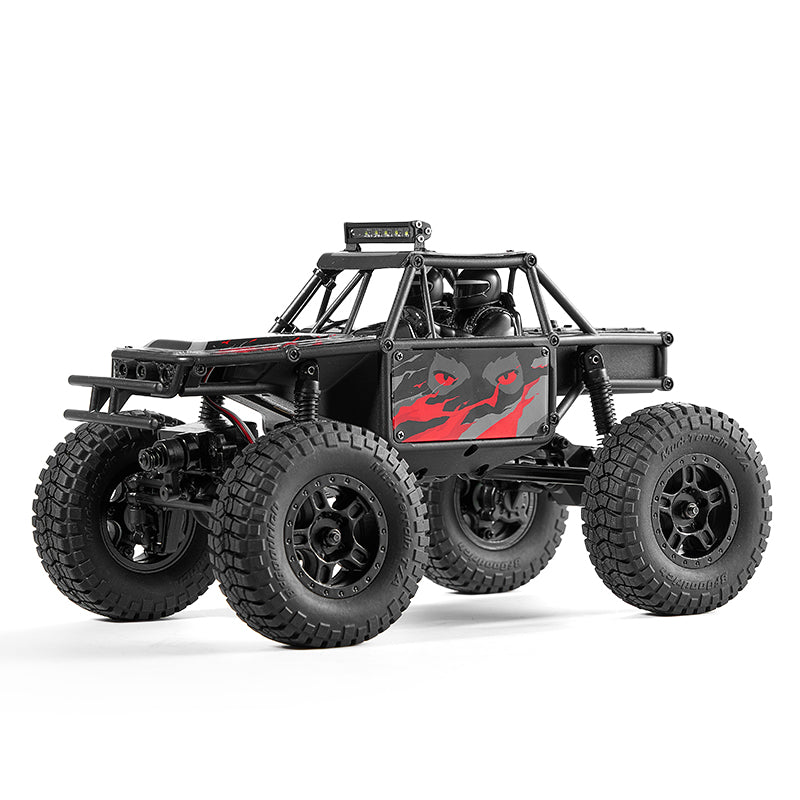 FMS 1:24 FCX24 Lemur RTR black rock crawler with red flames