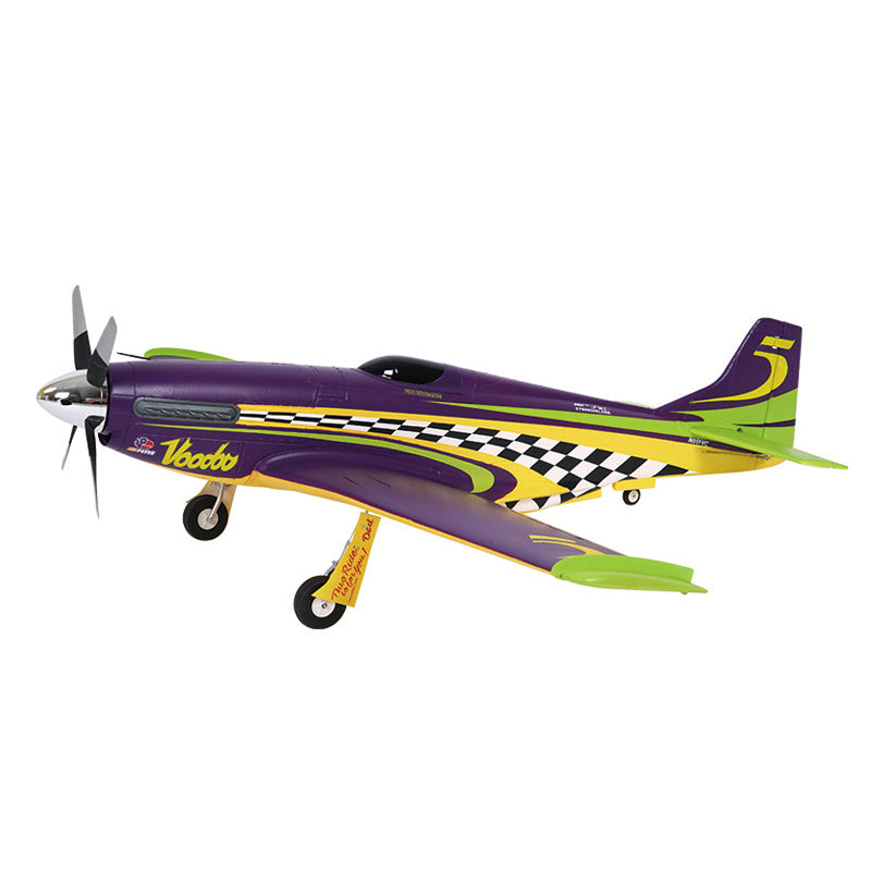 FMS 1100mm P-51 racer model airplane in Voodoo trim scheme