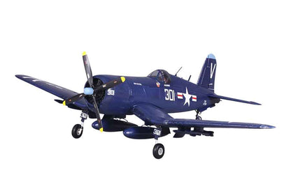 FMS F4U Corsair model airplane showcasing realistic details and vibrant colors