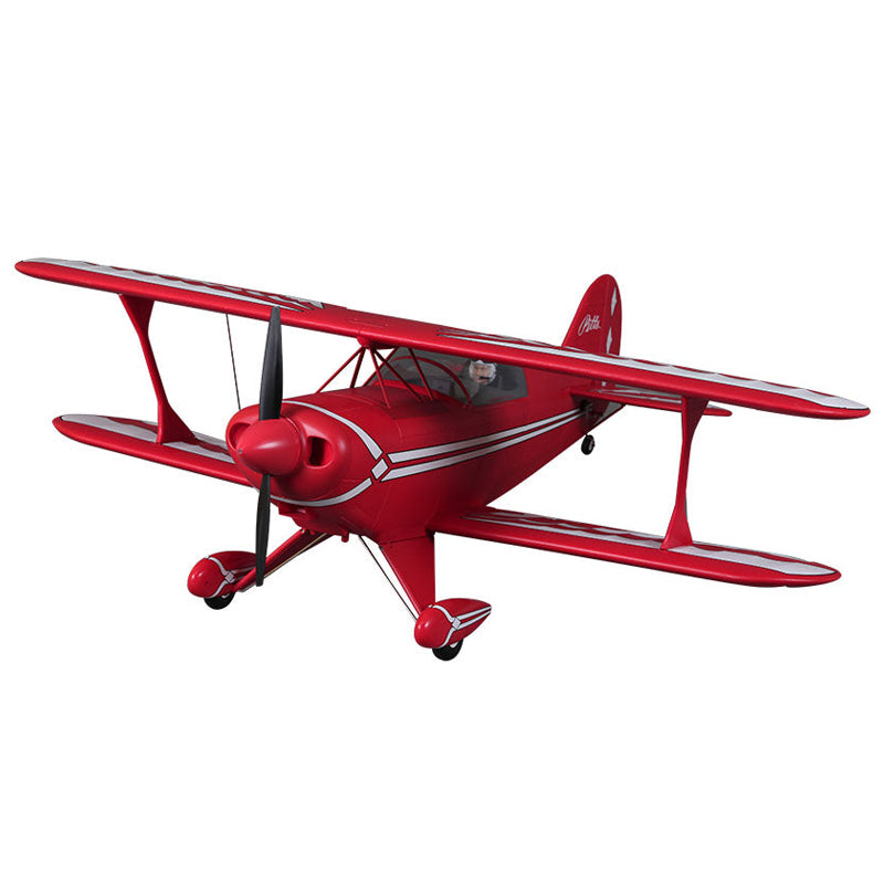 FMS 1400mm Pitts V2 red biplane model with pilot figure in cockpit