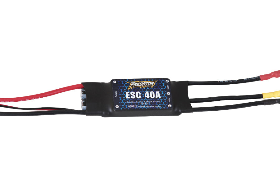 40A ESC for RC models with input cable and motor connectors