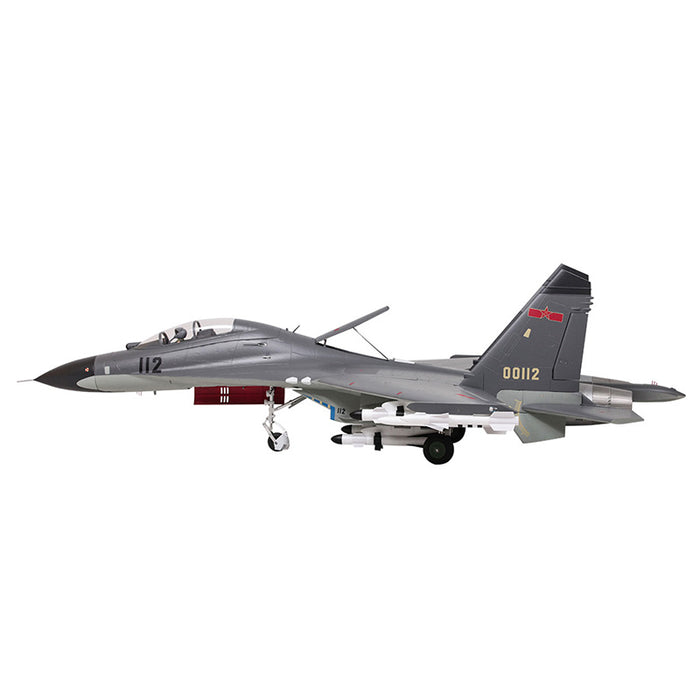 FMS Twin 70mm EDF J-11 jet model detailed with missile payload and realistic design.