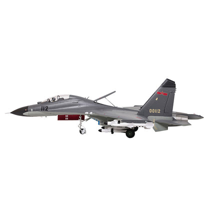 FMS Twin 70mm EDF J-11 jet model detailed with missile payload and realistic design.