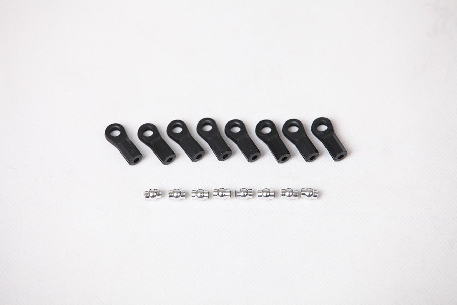 Black ball caps and metal linkage rods for RC model parts