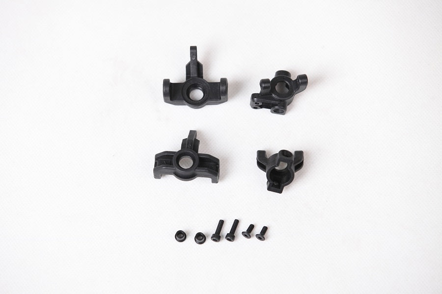 Black steering C hub parts for 1:6 and 1:10 RC models with screws