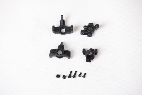 Black steering C hub parts for 1:6 and 1:10 RC models with screws