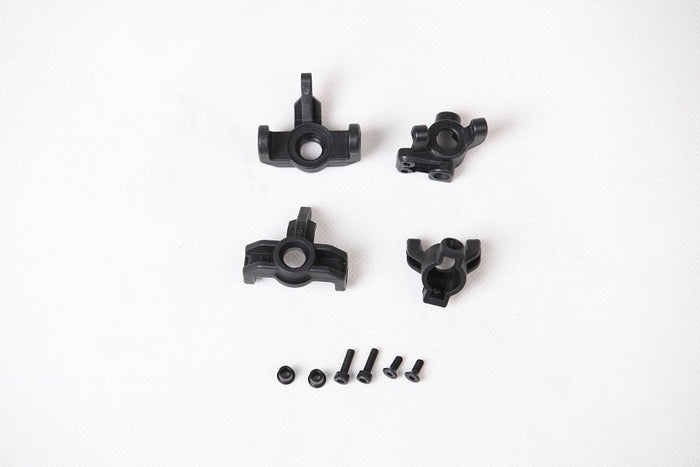 Black steering C hub parts for 1:6 and 1:10 RC models with screws