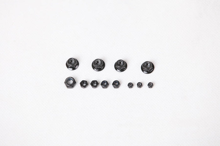Black screw nut set for 1:6 and 1:10 RC vehicles