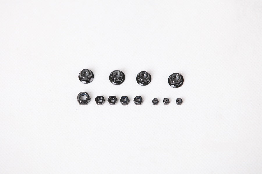 Black screw nut set for 1:6 and 1:10 RC vehicles