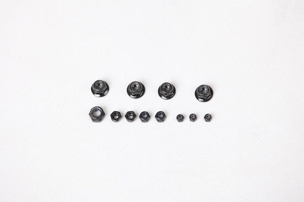 Black screw nut set for 1:6 and 1:10 RC vehicles