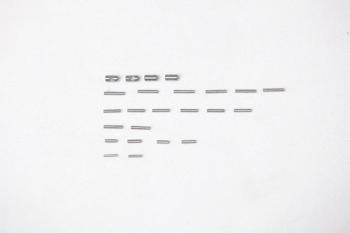 1:6 lock set pins for RC models, includes various sizes and types.