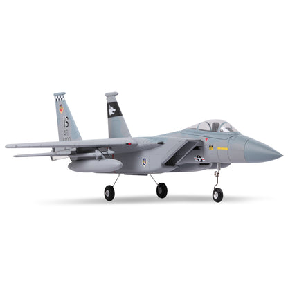 FMS 64mm EDF F-15 V2 PNP jet in gray with detailed markings on a white background