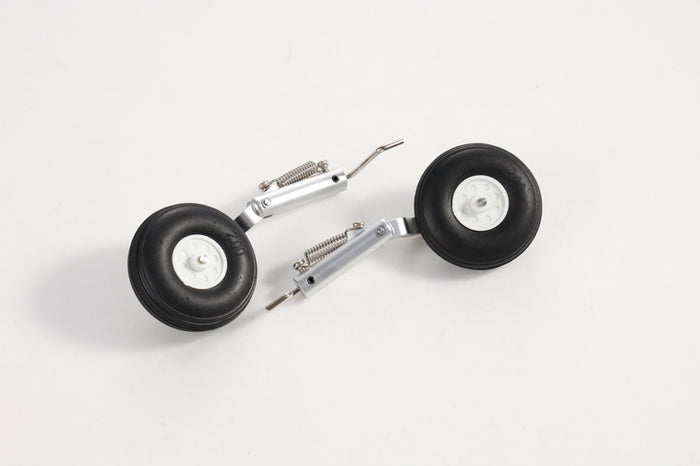 64mm Futura main landing gear set with two black wheels.
