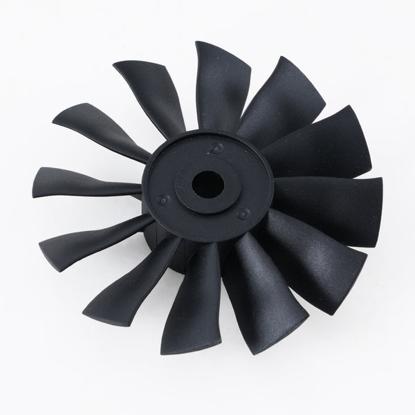 64mm single fan blade for RC models, 12-blade design, black color