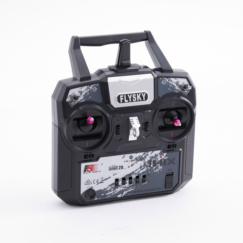 Flysky 6 channel remote control transmitter for RC aircraft and vehicles.